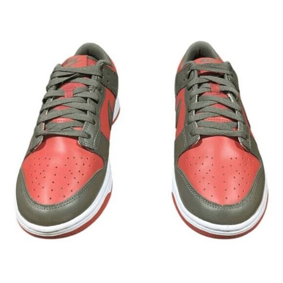 NIKE Dunk Low 'Mystic Red Cargo Khaki' Sneakers Size 9 - Picture 4 of 9